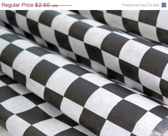 ON SALE 25 Sheets of Black and White Checkered Deli Wrap Wrapping Paper 12" x 12" Il_570xn