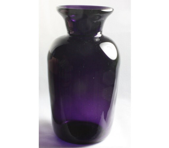 Transparent Purple Vase Hand Blown Glass Vase by ElliottGlassArt