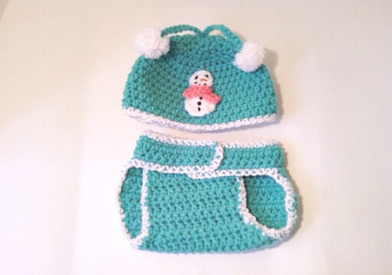 Snowman newborn crochet set photo prop crochet photography, Free Shipping - Countrycutecrochet