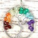 Rainbow Tree of Life Pendant in Sterling Silver Wire Wrapped Chakra LGBTQ Pride Love
