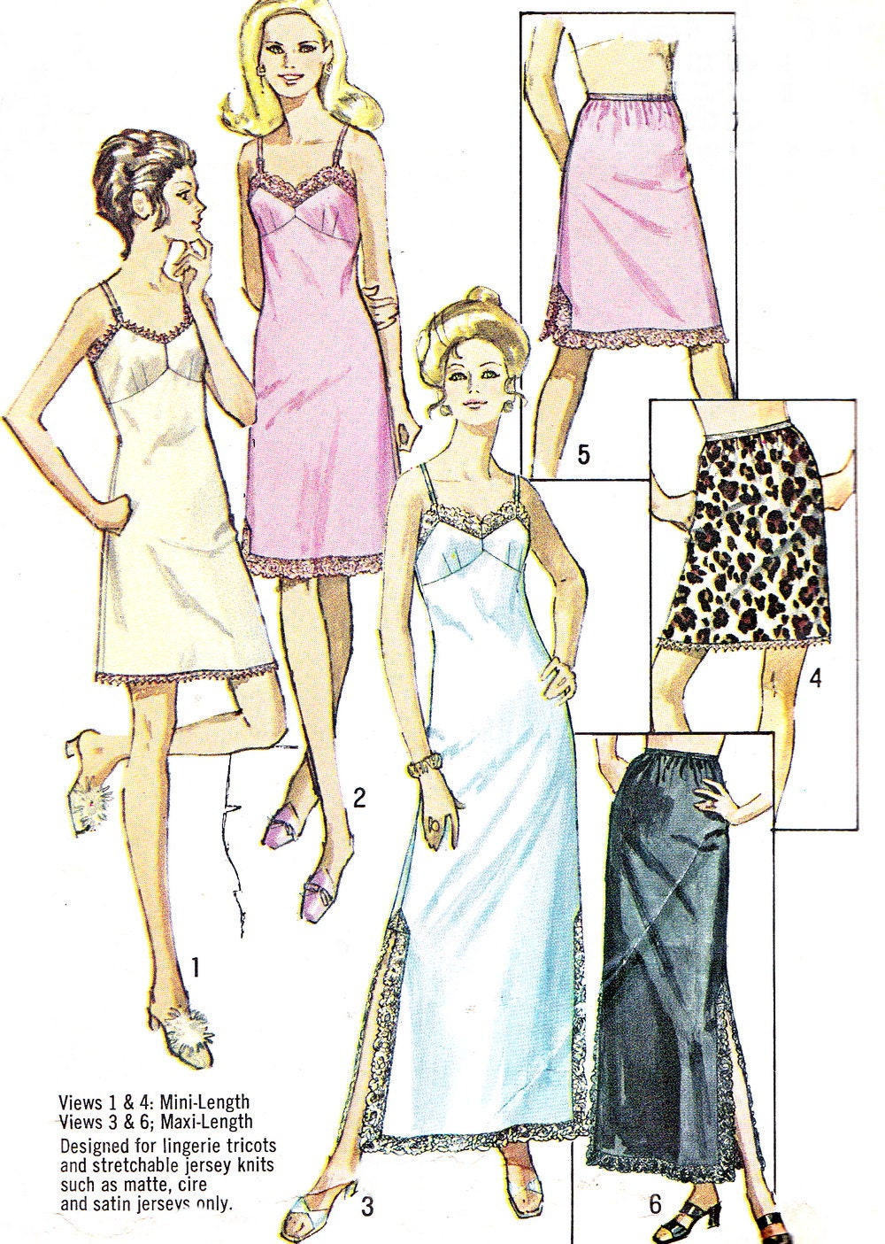 1970s Lingerie Pattern Simplicity 9115 Full Or Half Slip Lace