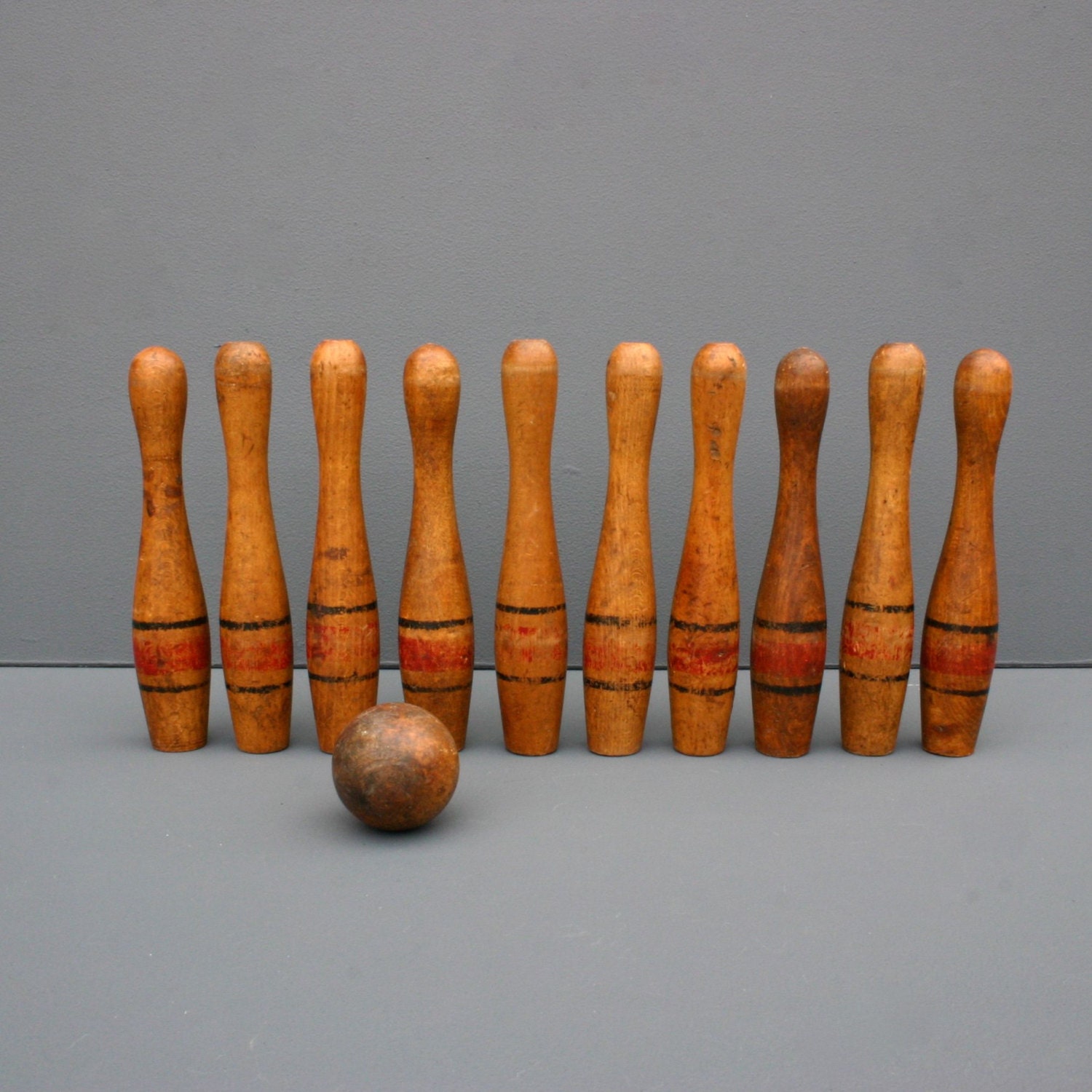antique bowling set