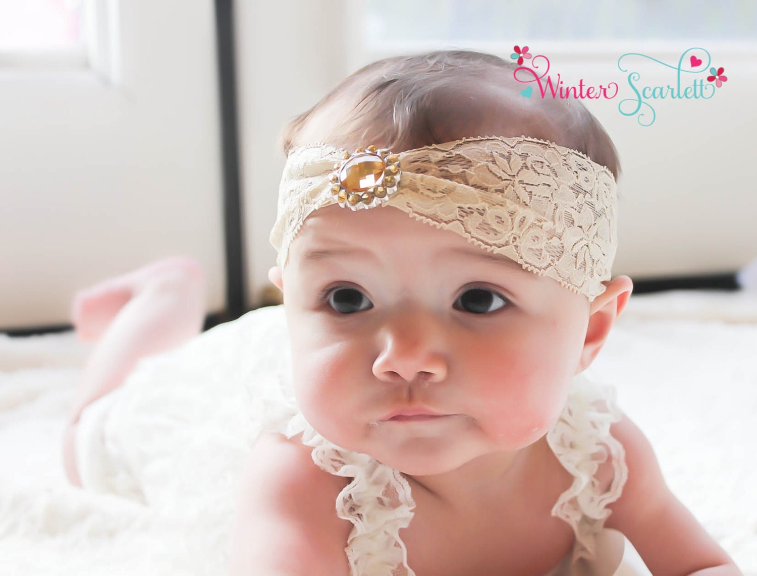 129 New baby girl jewel headband 876   Jewel headband, newborn headband ,Flower Headband   Baby Girl Headband 