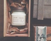Cigar box gift wrapping for candles - AndThePeople