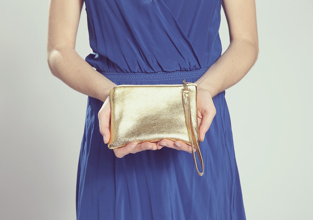 gold pouch evening bag