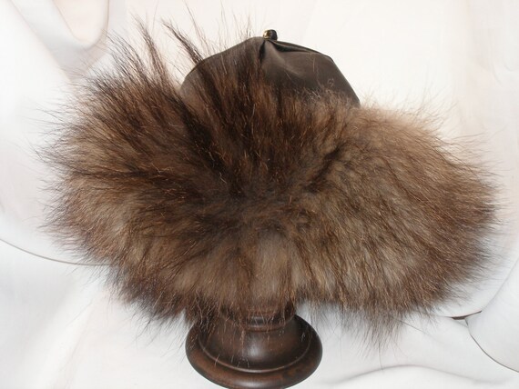 Items similar to Mongol, Mongolian, russian wolf fur hat with ear flaps and flap on the back for 