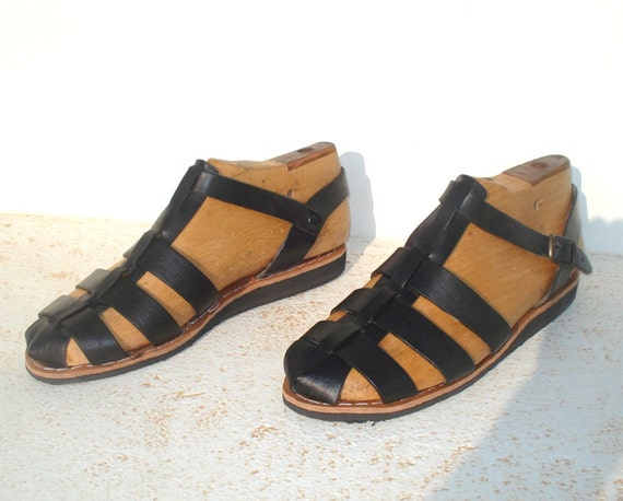 SPECIAL SALE - Roman Greek leather sandals in black, size 5 ( EU size ...