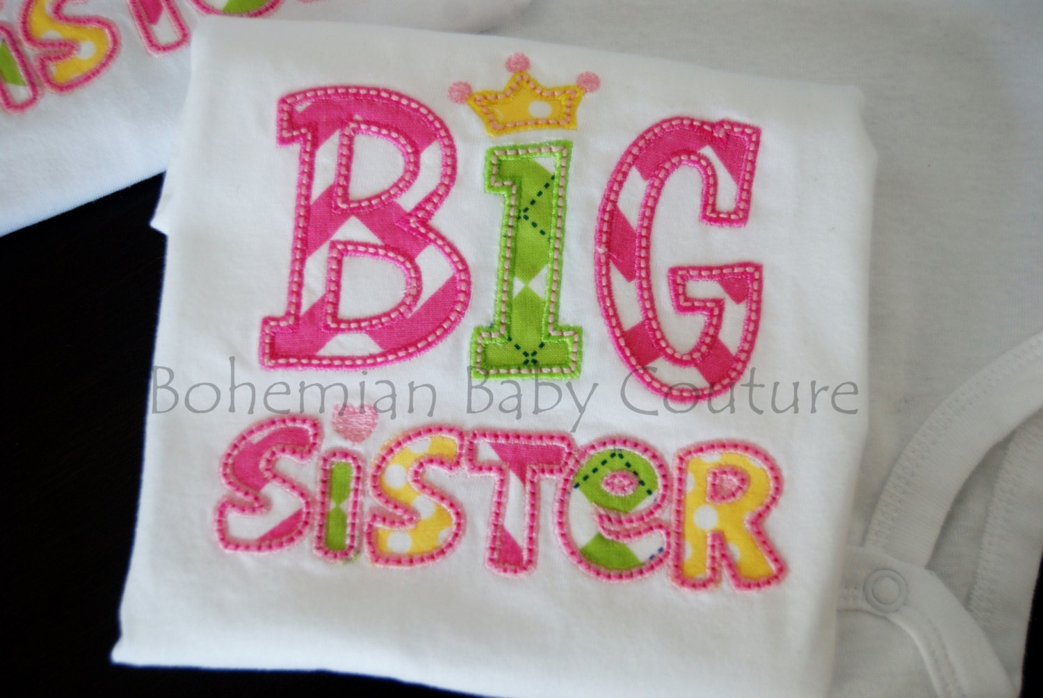 big sister applique shirt