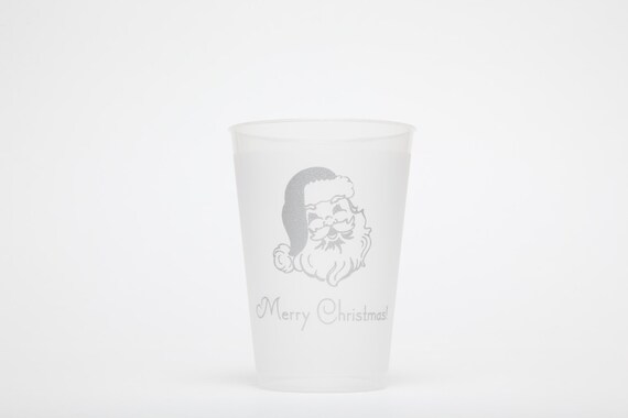 Santa face design for Christmas Frosted Plastic Cup set of 50 Il_570xn