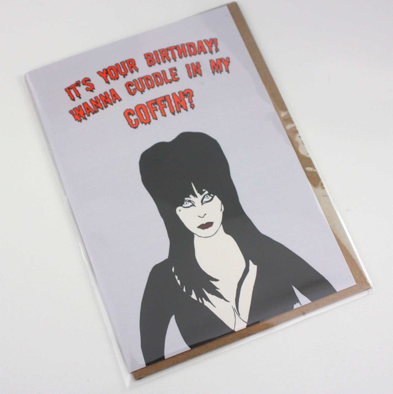 Elvira birthday card by atomicspinster on Etsy