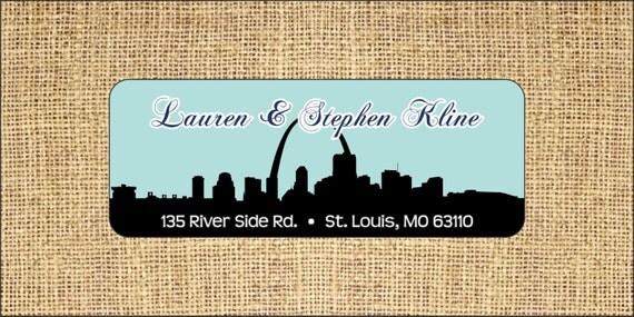 150 St. Louis Skyline Return Address Labels - Self stick and glossy Il_570xn