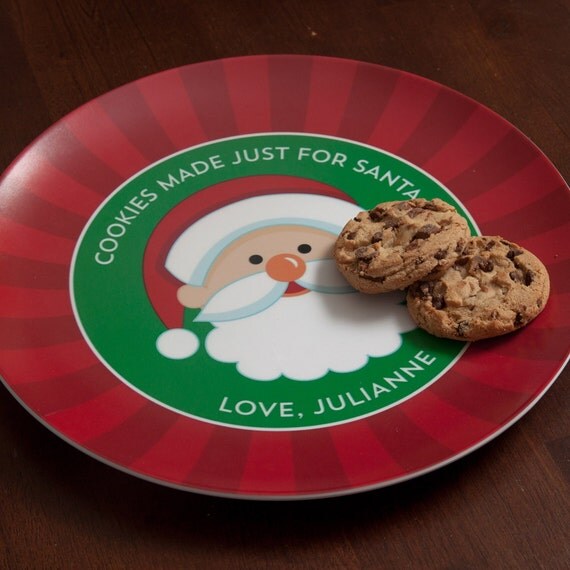 Cookies For Santa Personalized Melamine Plate Il_570xn