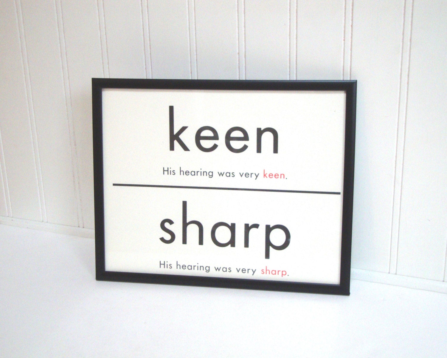 Items similar to VINTAGE FLASH CARD - Keen Sharp - Synonym - Children ...