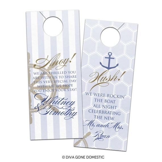 Vintage Nautical Captains Wheel Anchor Door Hangers Customizable