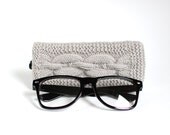 Gray Glasses Case. Grey Reading Glasses Case. Eyeglasses or Sunglasses Holder. Mens Glasses Holder. - MallinaDesign