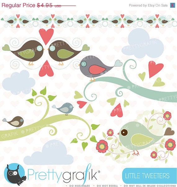70% OFF SALE bird tweet clipart commercial use, vector graphics, digital clip art, digital images - CL426 Il_570xn