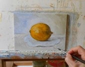 Lemon n. 2 - Original Oil Painting, Signed & Numbered - BarraganPaintings