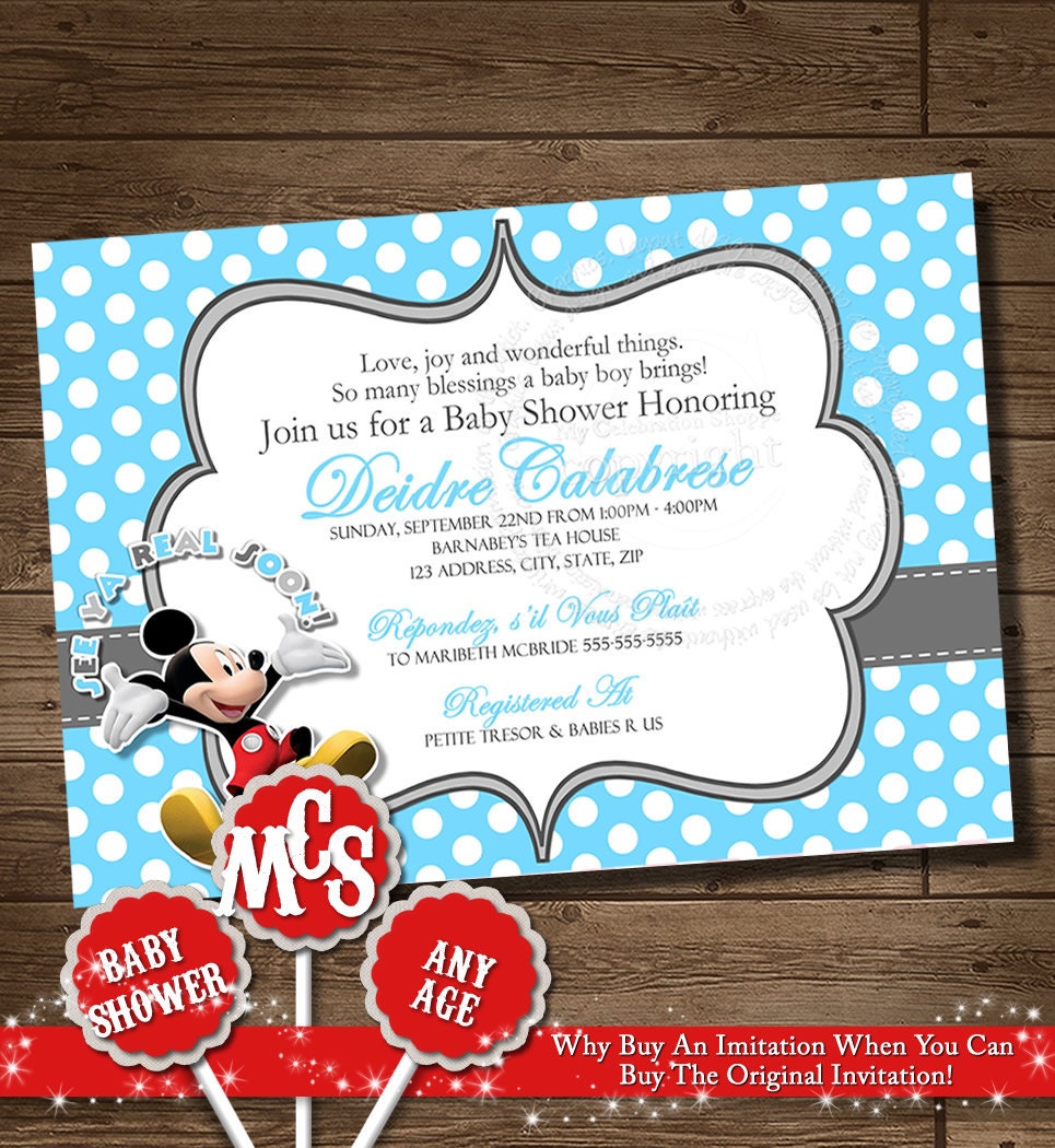 ... Shoppe, Baby Shower, Mickey Mouse Invitation, Shower Invitation