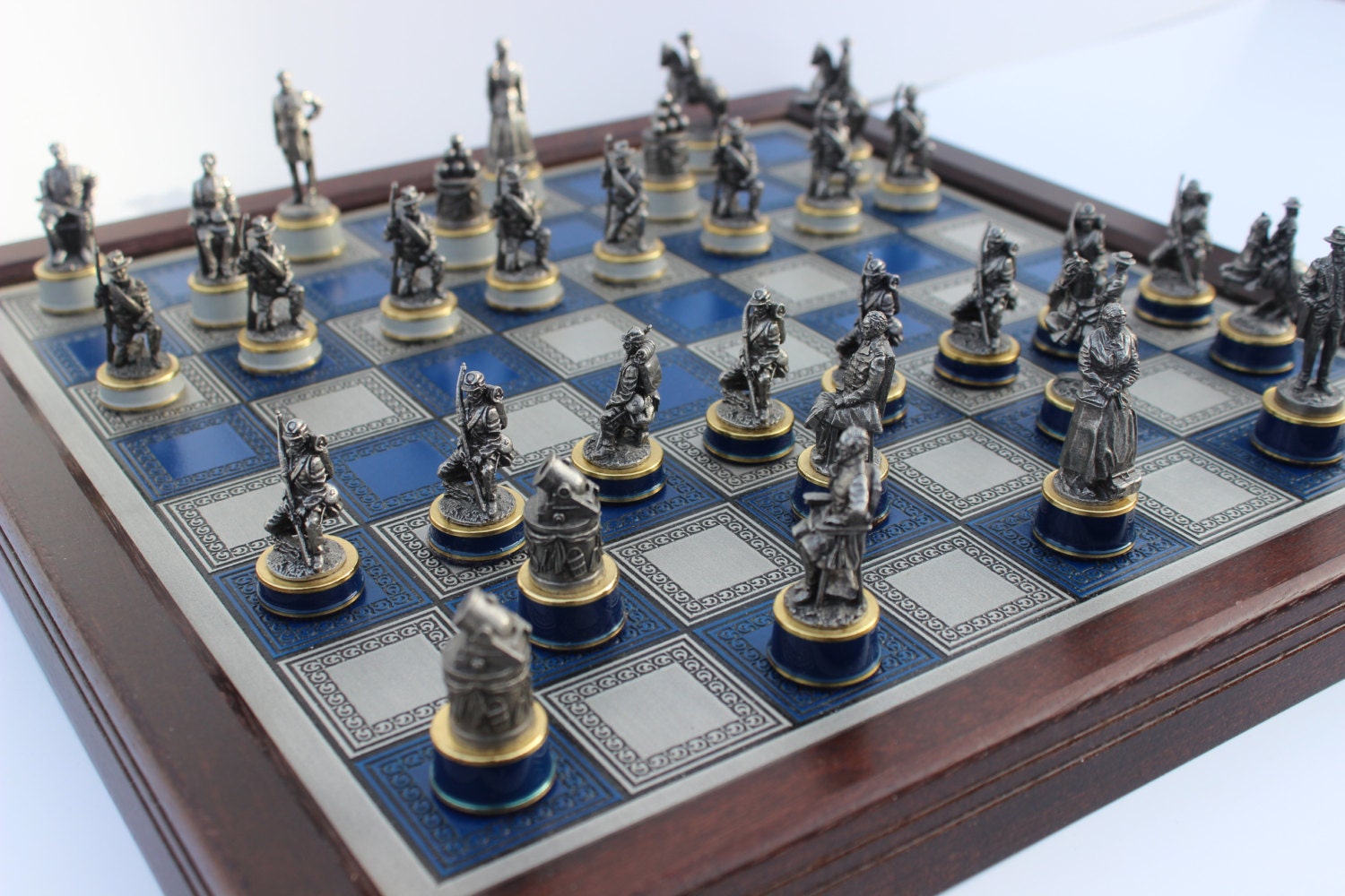 Civil War Chess Set Pewter Franklin Mint by FlynnTellsAStory