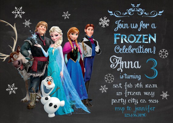 Frozen birthday invitation Disney's Frozen by GreyhoundGraphics