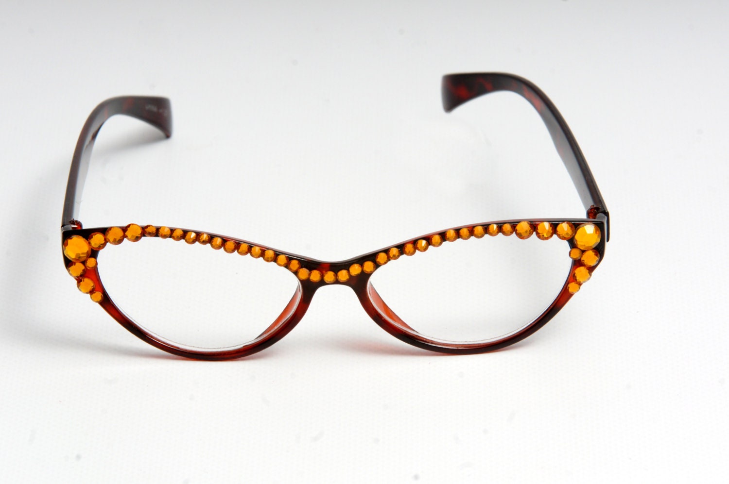 Items Similar To Swarovski Crystal Cat Eye Reading Glasses On Etsy