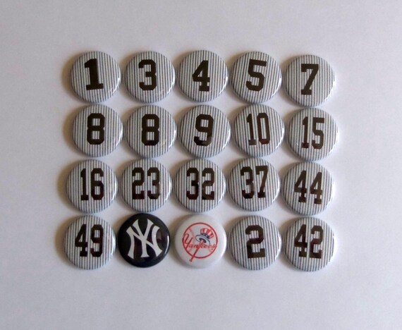 NEW YORK YANKEES Retired Numbers 20 Piece by circlesandwords
