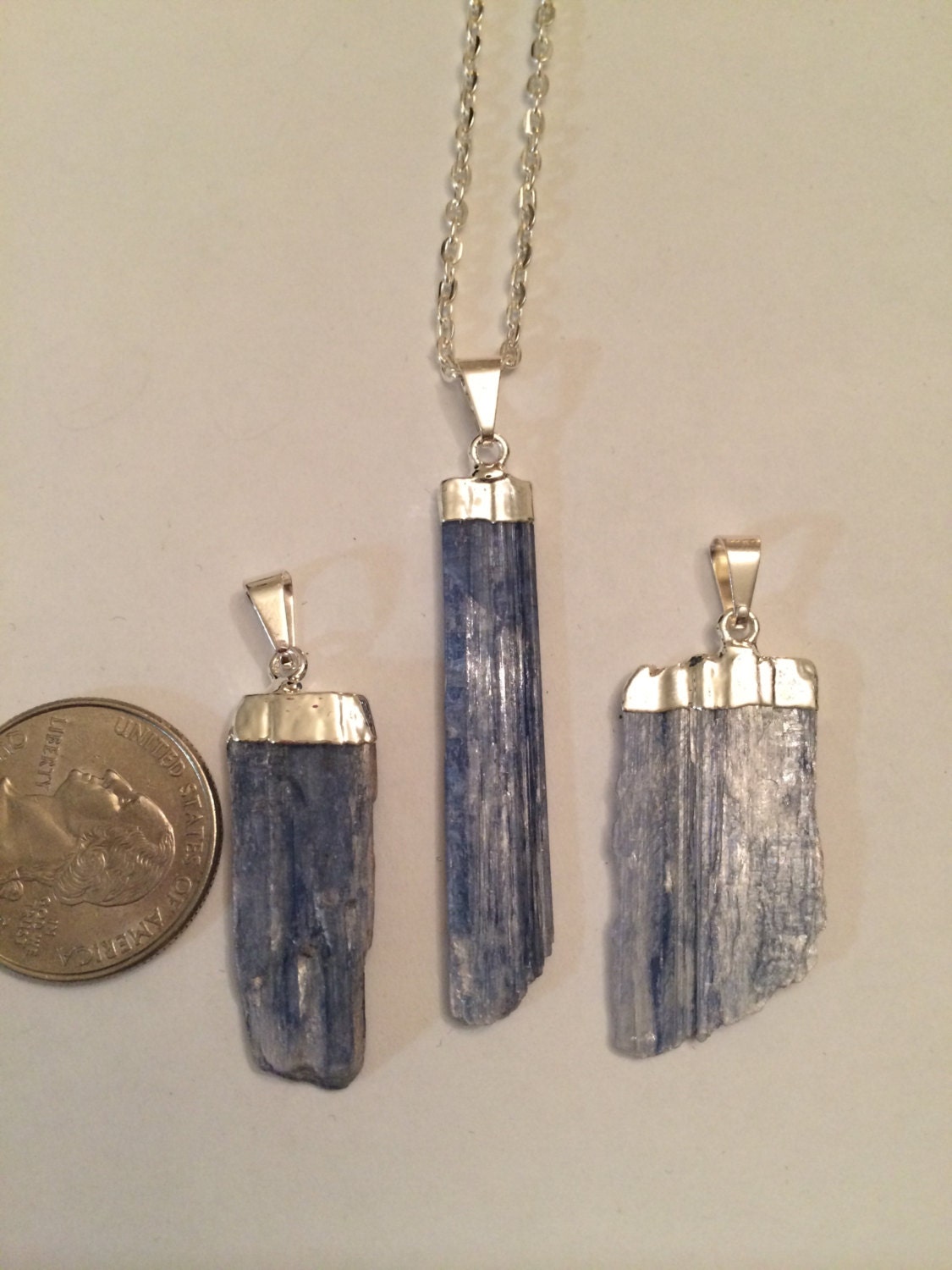 Raw Blue Kyanite Pendant Kyanite Necklace Healing Crystal