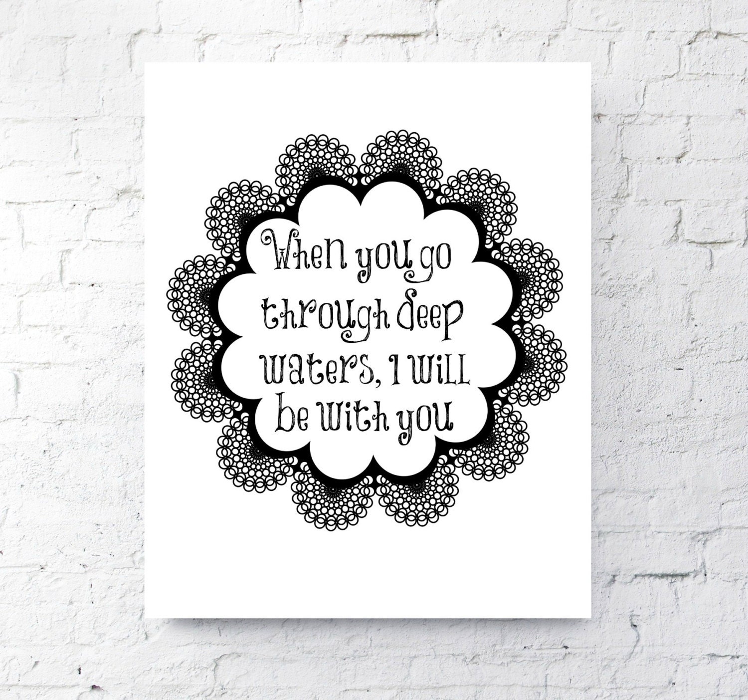 When You Go Through Deep Waters I Will Be With By Pantonprintables