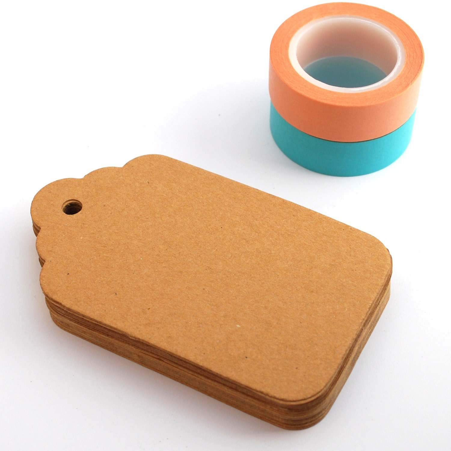 Tags 200 Scalloped Large - Brown Kraft - Blank Gift Tags Il_570xn