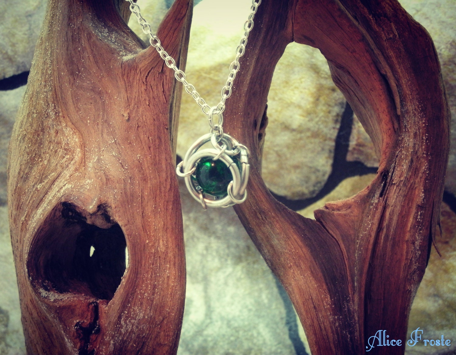 ON SALE Orb of Nature Chainmail Pendant