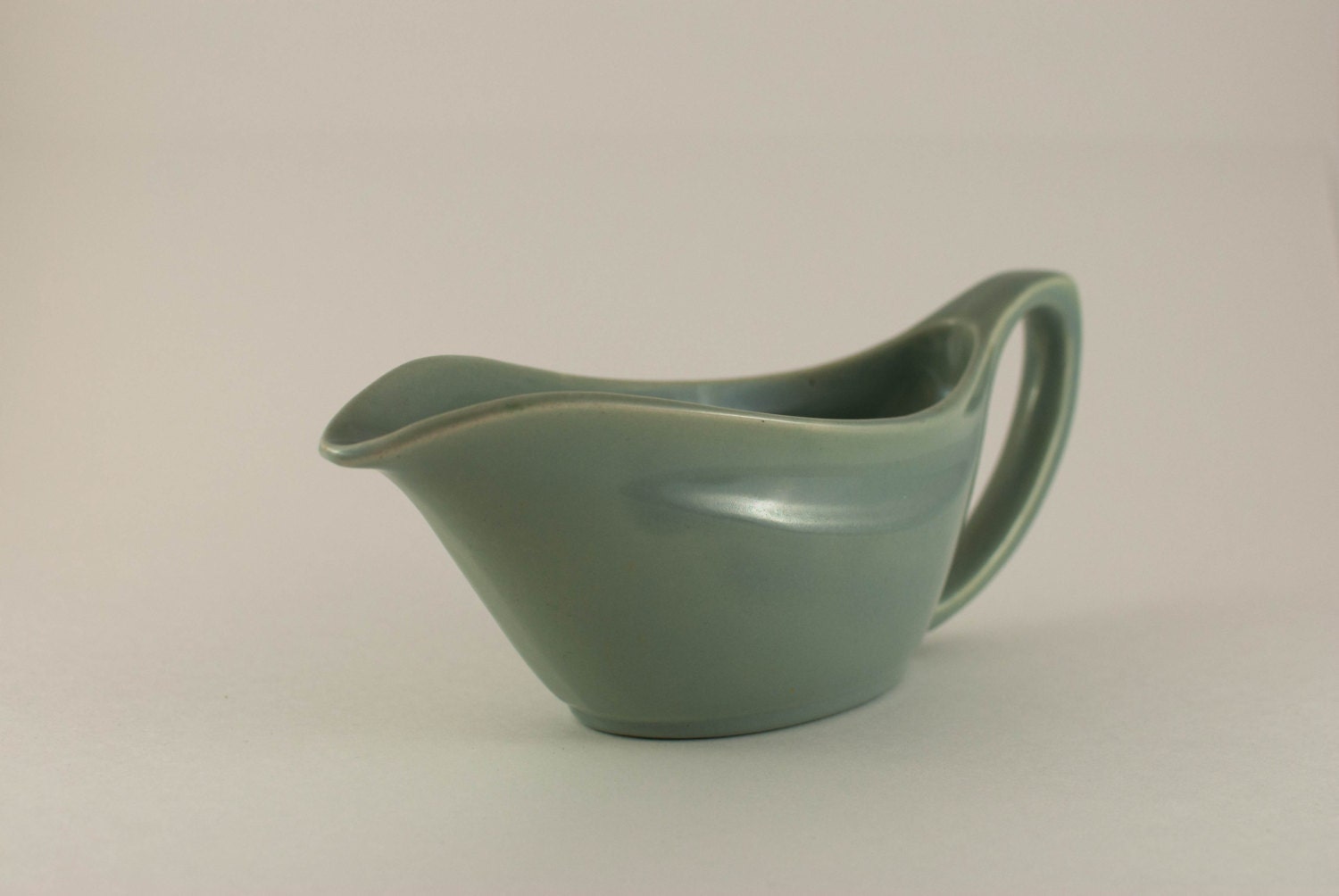 Items similar to Vintage BAUER gray blue ceramic gravy boat made