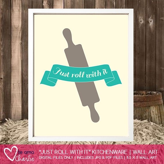 Just Roll With It Kitchenware Wall Art - Kitchen Wall Decor Il_570xn