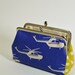 On Sale Small Clutch Women's Clasp Frame Purse Pouch Helicopter Cobalt Blue Modern