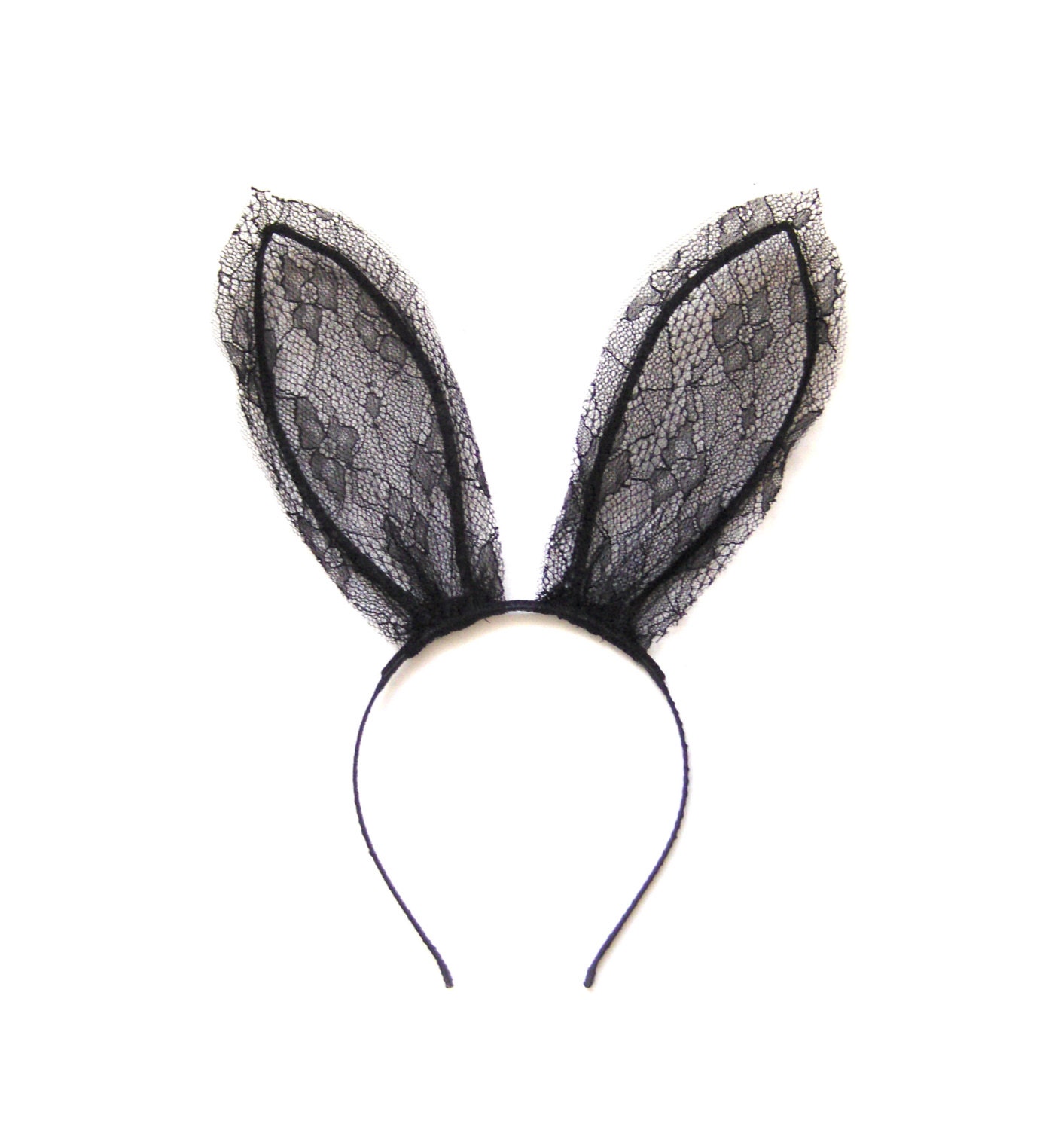 Black Lace Bunny Ears Headband By Talulahblue On Etsy