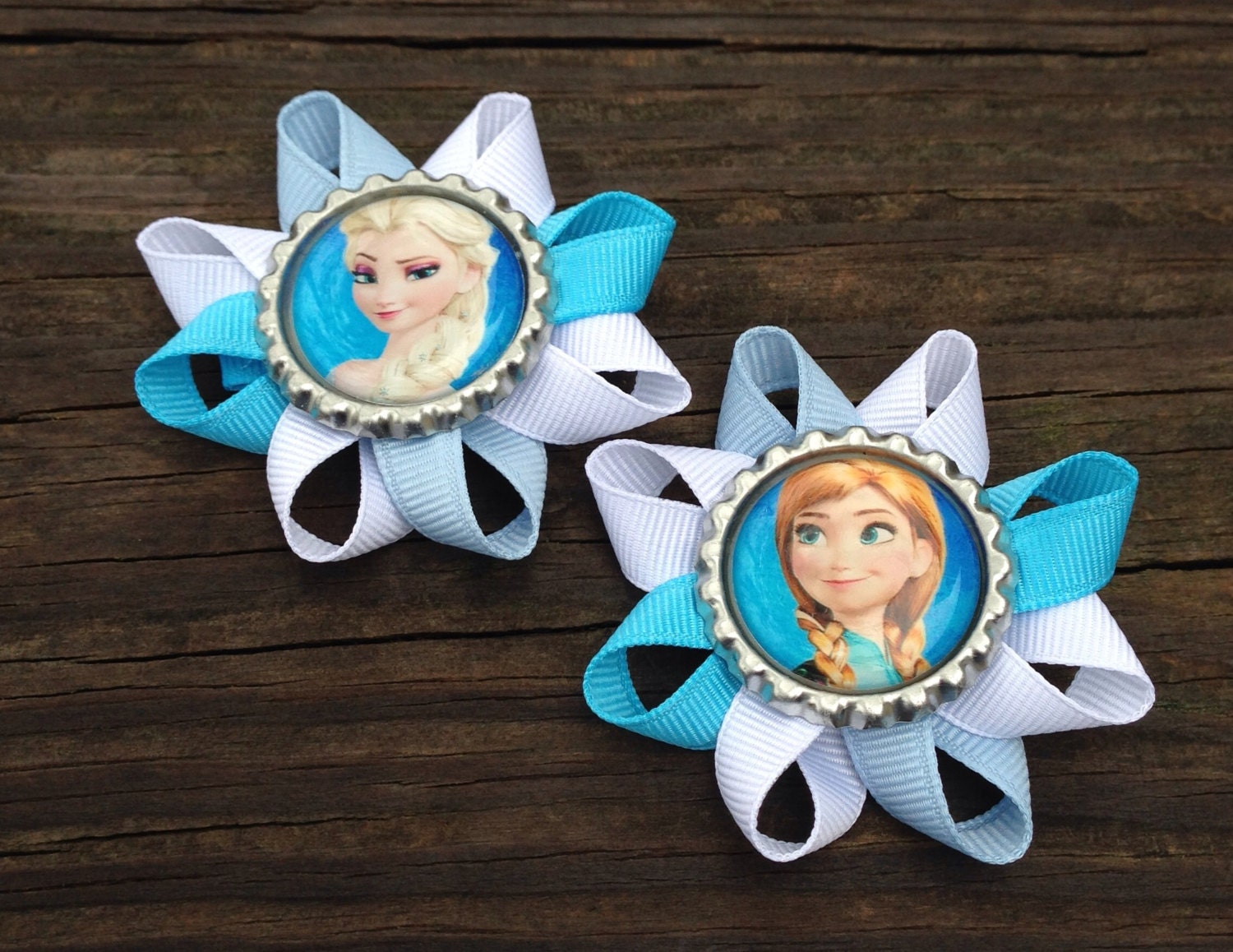 Frozen Hair Bows Frozen Hair Bow Set Elsa And Anna By Leilei