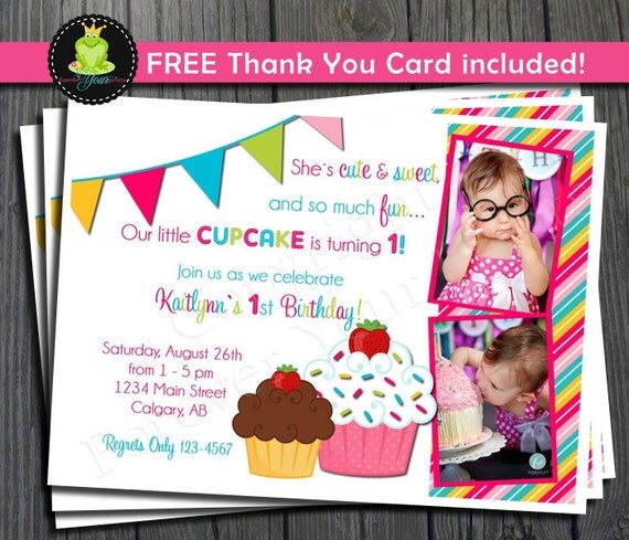 Cupcake Birthday Invitation - Cupcake Party Il_570xn
