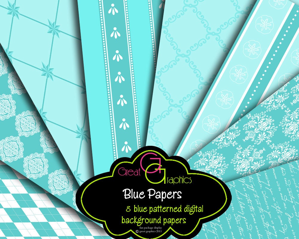 Printable Wedding Paper Blue Paper Digital Paper Wedding Digital Printable Paper Blue Damask Printable Paper - Instant Download Il_570xn