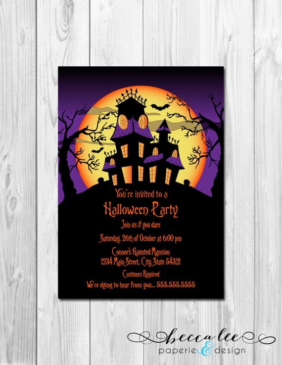 Haunted House Halloween Party Invitation - DIY - Printable Il_570xn