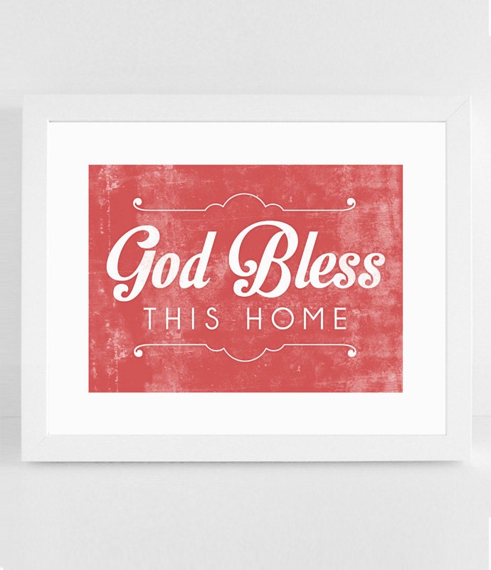 God Bless This Home Christian Wall Art by NotBySightDesign