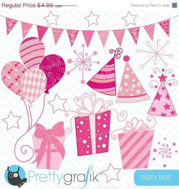 40% OFF SALE Party time clipart commercial use, vector graphics, digital clip art, digital images - CL410 Il_570xn