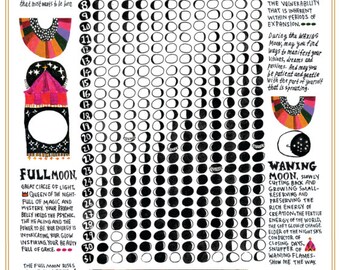 moon phase calendar on Etsy, a global handmade and vintage marketplace.