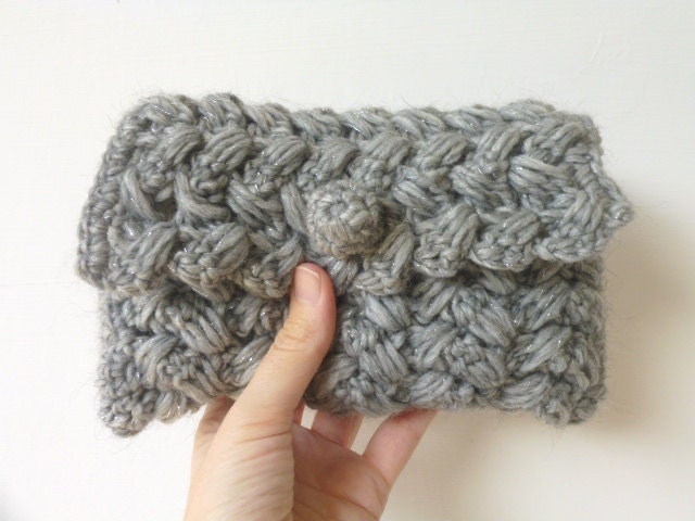 Rectangular crochet clutch perfect accessory for parties, receptions and other festive events. Elegant women bag - FilinFilando