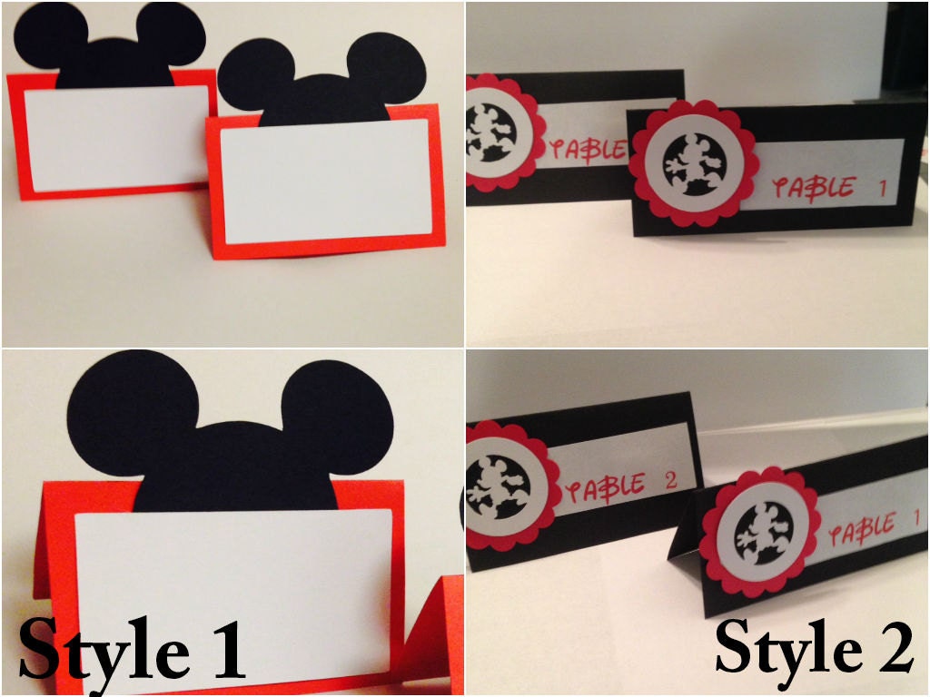 Mickey Mouse place cards/ name cards/ food labels/ by KaylieMP