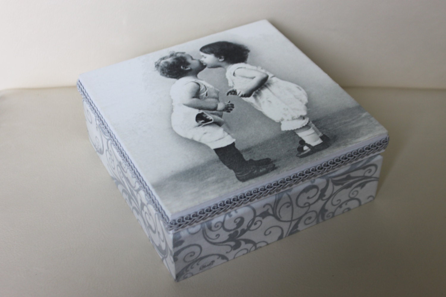Decoupaged Wooden Jewellery Box Wedding Gift or by Jurosihandmade
