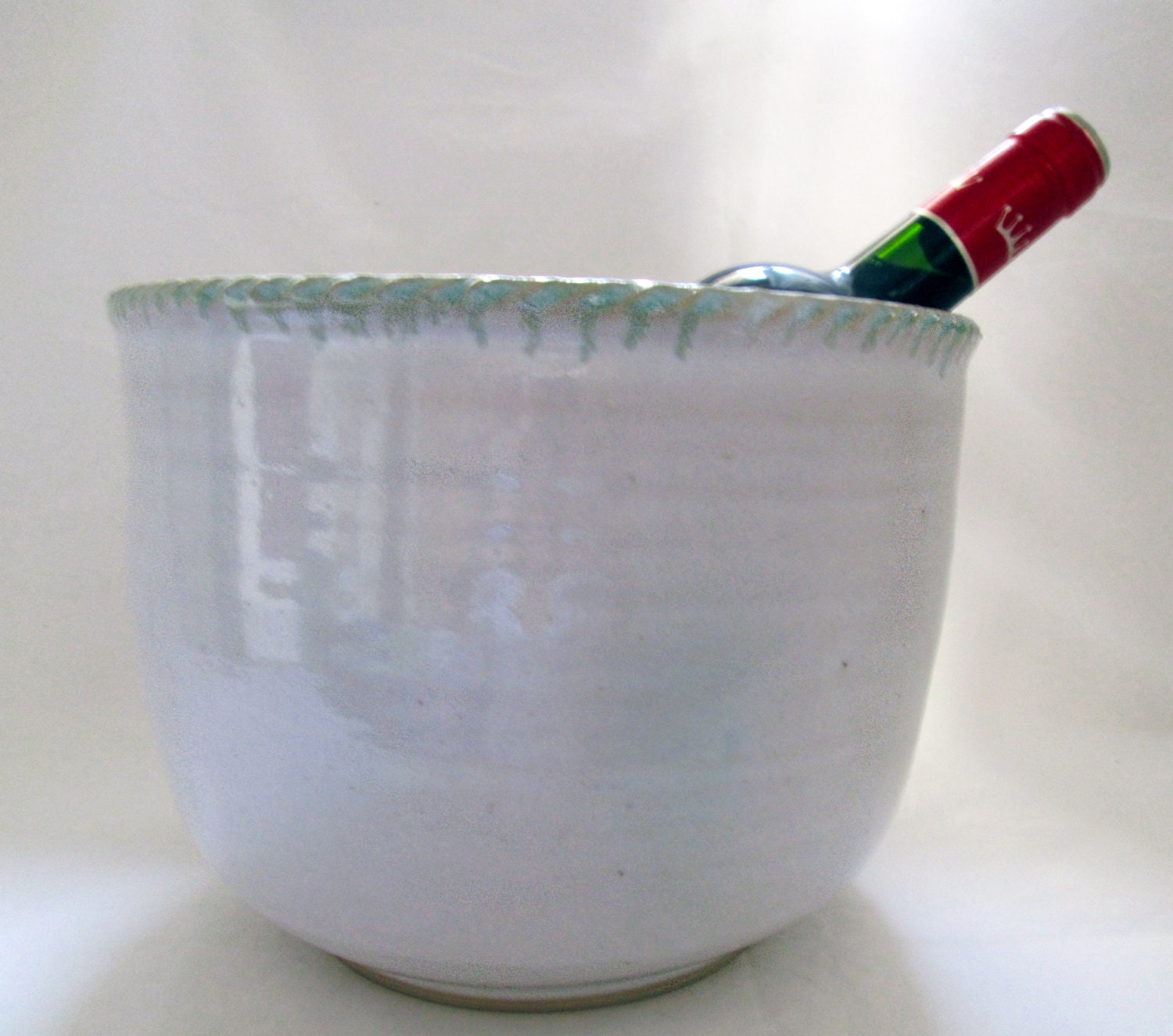 White Ceramic Wine Cooler Handmade by MichaelMinkoffPotter