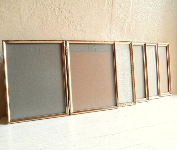 Vintage Gold Metal Hinged Picture Frames 5x7 by ShabbyNChic