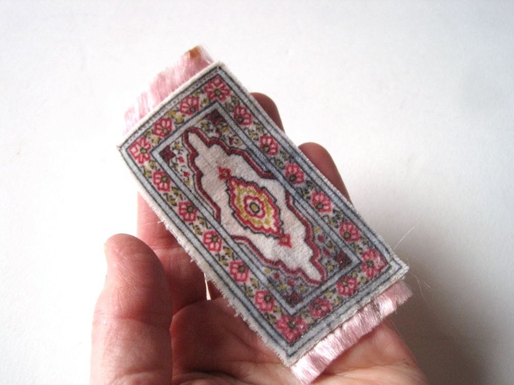Tobacco Felt Rug Cigar Silk Miniature Dollhouse Rug by WaveSong