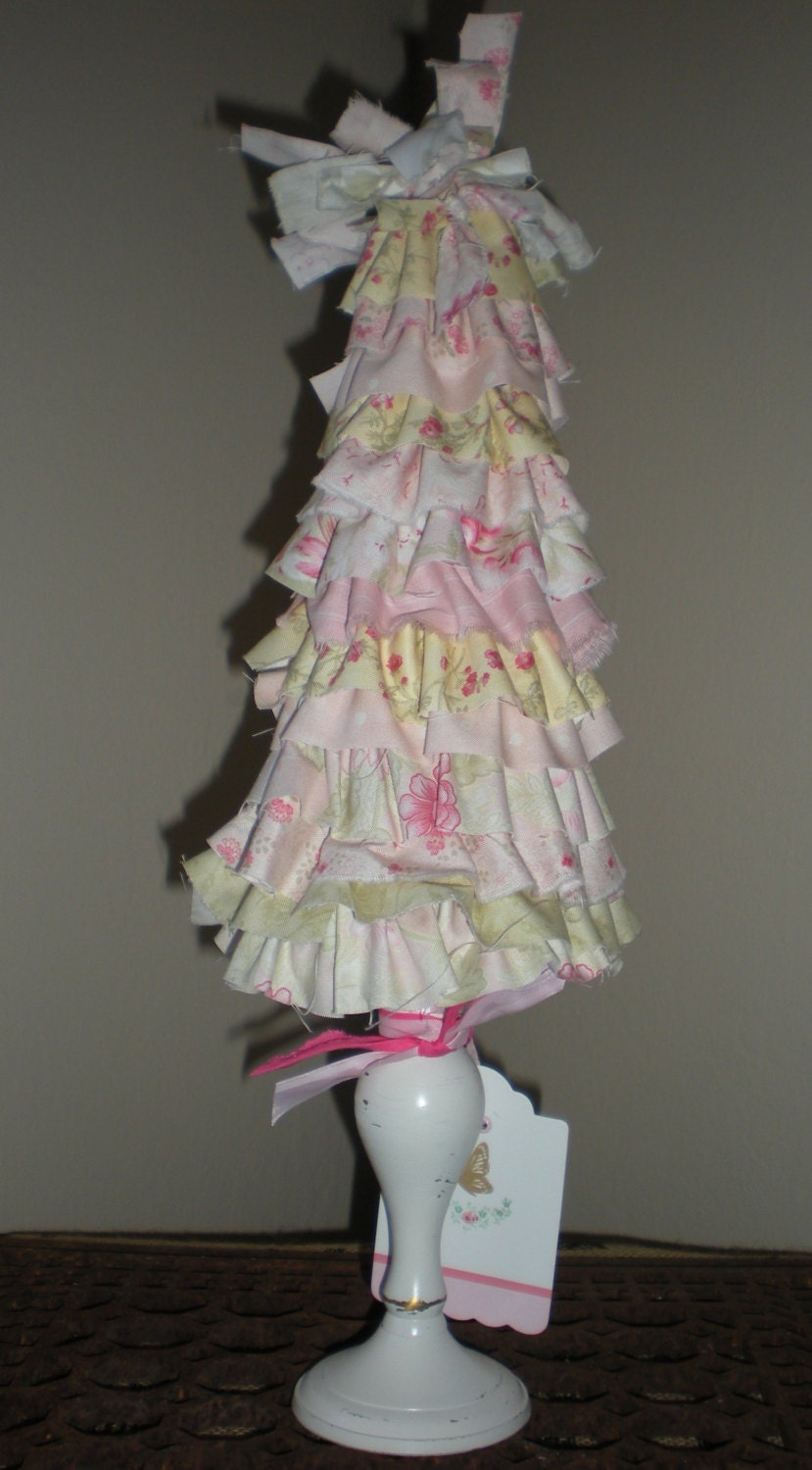 items similar to shabby chic fabric rag ruffled christmas tree home decor on etsy items similar to shabby chic fabric rag ruffled christmas tree home decor on etsy