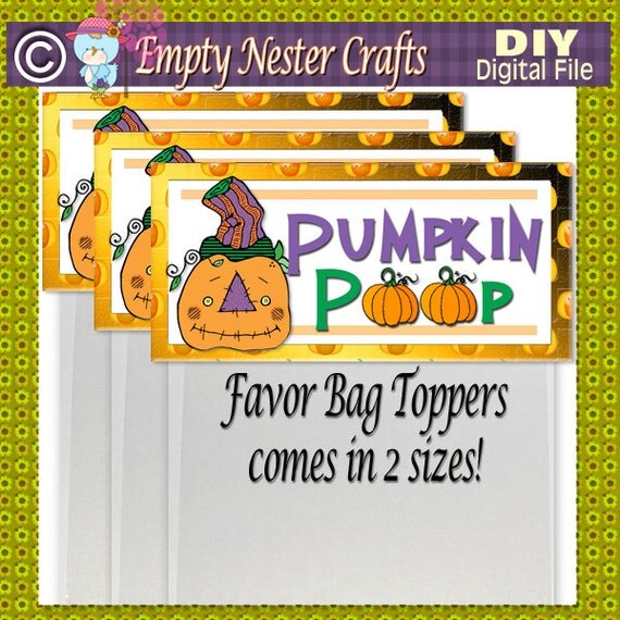 Favor Bag Topper Labels Pumpkin Poop By EmptyNesterCrafts On Etsy