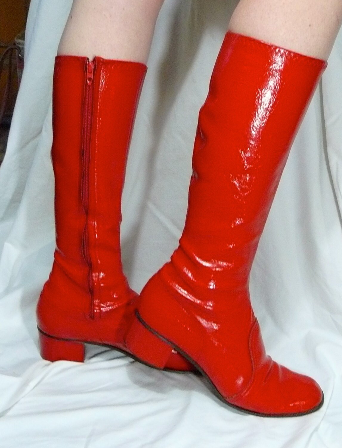dark red long boots